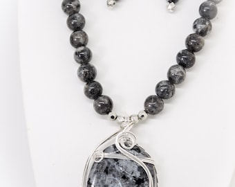 Black Labradorite Jewelry Set