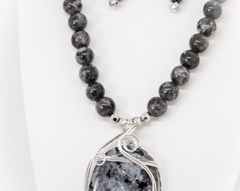 Black Labradorite Jewelry Set