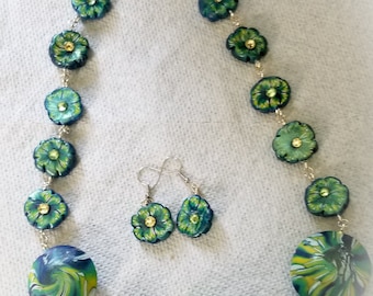 Blooming Polymer Clay Jewelry Set