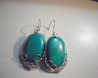 Turquoise Wired Earrings Tutorial