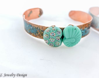 Blue Copper Cuff Bracelet