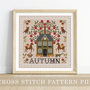 Autumn Sampler Cross Stitch Pattern PDF