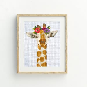 PDF Counted Cross Stitch Giraffe / giraffe cross stitch, diy, how-to, embroidery, pattern, gift, dmc, supply, instruction, baby, nursery image 4