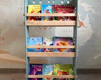 Montessori Bookshelf – Handmade Birch Plywood Kids Book Display