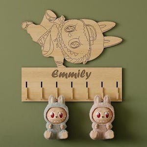 Wooden Shelf for Labubu Toys – Collector Display Organizer – Handmade Gift for Labubu Fans