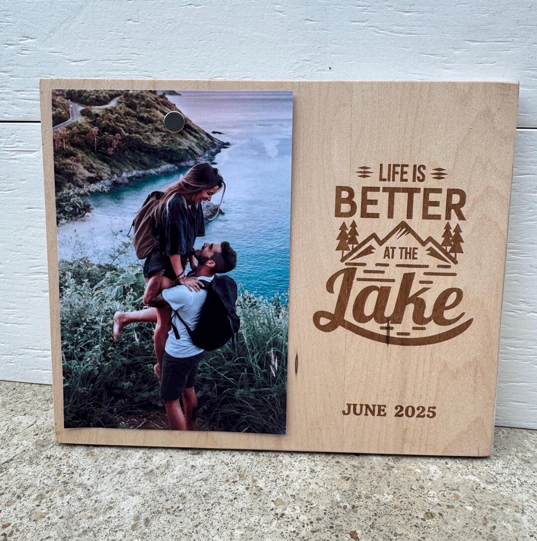 Engraved Lake Life Photo Frame: Mountain Lake Cabin Decor - Etsy