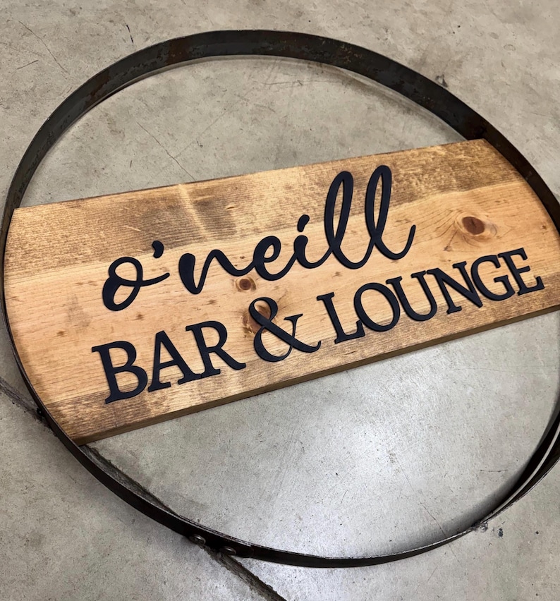 Personalized Bourbon Bar Sign | 22” Custom Home Bar Sign | Bourbon ...
