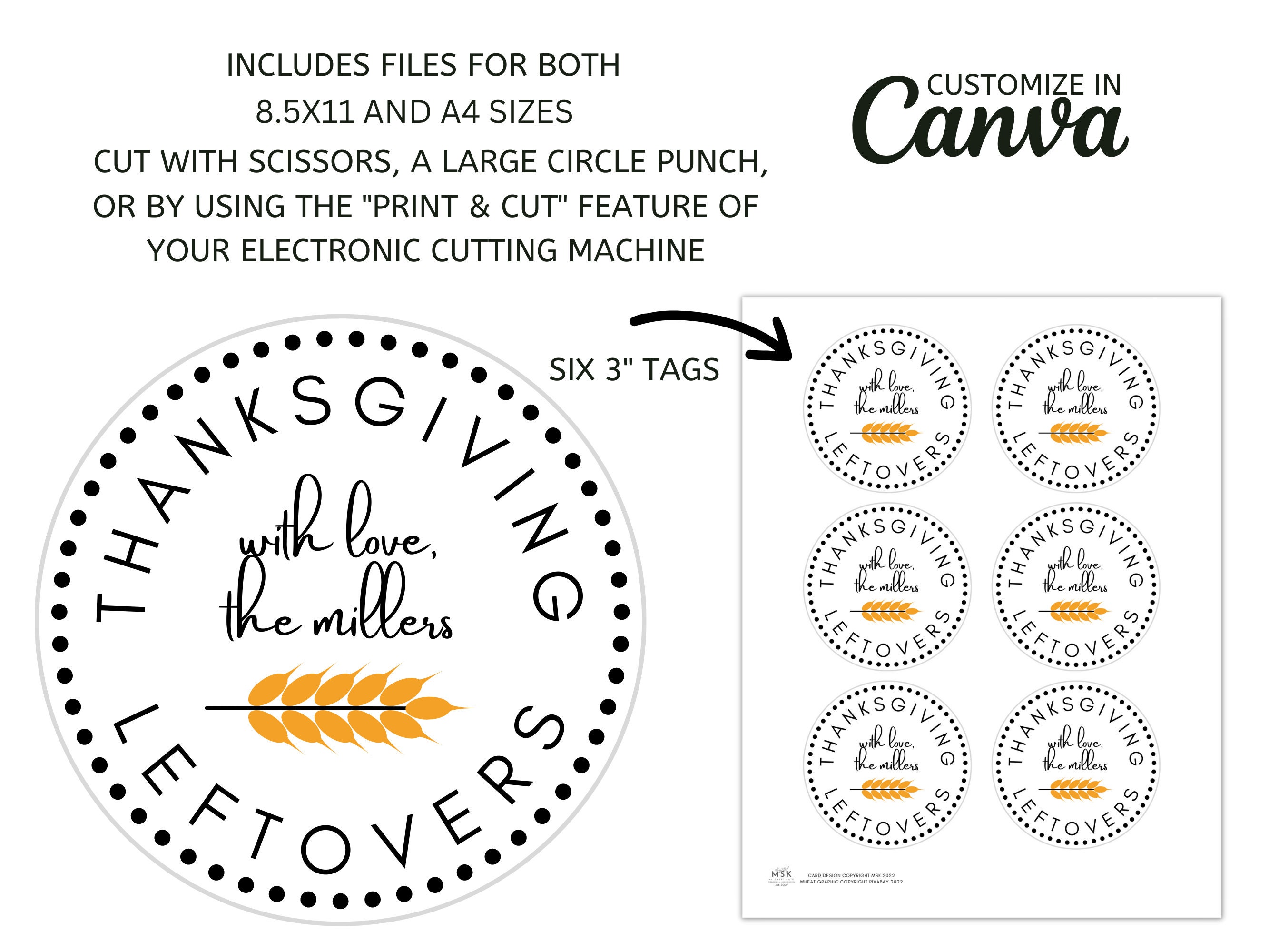 Leftover Sticker Thanksgiving Leftover Customizable 3