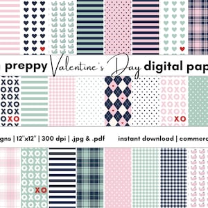 Papier numérique de la Saint-Valentin | Papier de scrapbooking Saint-Valentin | Fond d'écran de téléphone | Papier Carterie | Contexte numérique | Collecte de papier