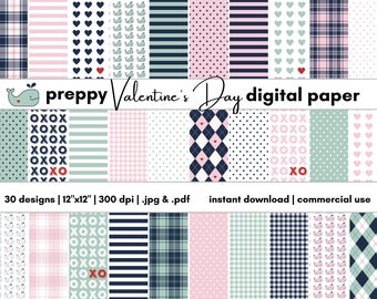 Valentine's Day Digital Paper | Valentine Scrapbook Paper | Phone Wallpaper | Cardmaking Paper | Digital Background | Paper Collection