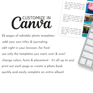 6x8 Photo/Journaling Album Templates Vacation/Holiday/Event Documenting Editable Canva Templates Customizable Photo Scrapbook Templates image 5