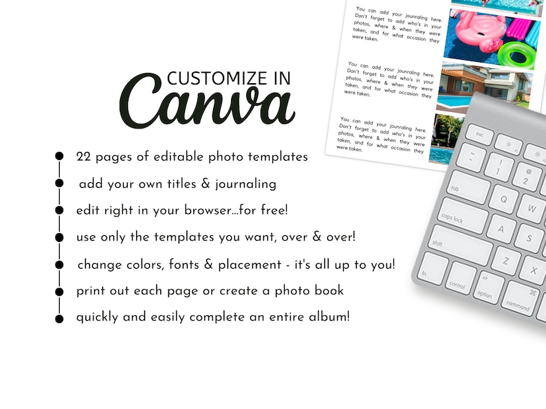 6x8 Photo/Journaling Album Templates Vacation/Holiday/Event Documenting Editable Canva Templates Customizable Photo Scrapbook Templates image 5