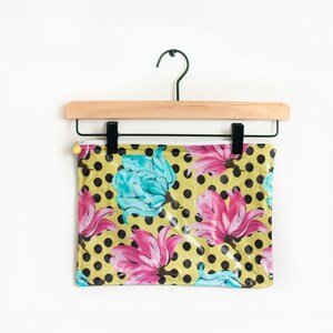 Water-Resistant Zipper Pouch | Beach Accessory | Makeup Bag | Diaper Bag | PinkBlue Floral