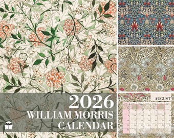 William Morris, 2026 Monthly Calendar Botanical Art