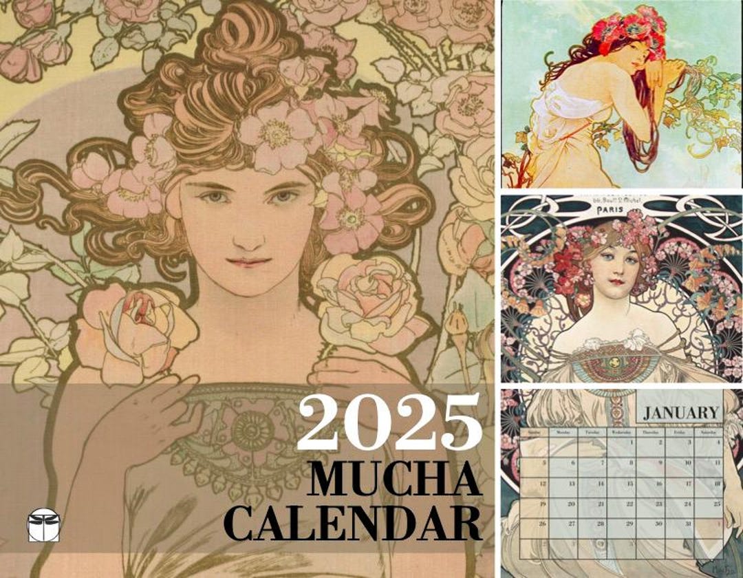 Alphonse Mucha, 2025 Monthly Wall Calendar (art Nouveau) Etsy