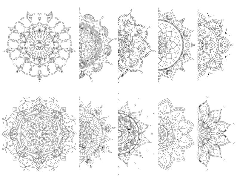 Mandala Patterns.pdf 25 Mandalas Coloring Print, PDF, Printable Coloring Pages, Beautiful ...