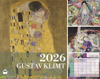 Gustav Klimt 2026, Monthly Wall Calendar