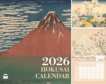 Katsushika Hokusai 2026 Monthly Wall Calendar