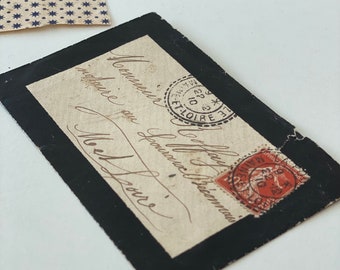 Original Black Border Letter Envelope from 1910 Loire, France