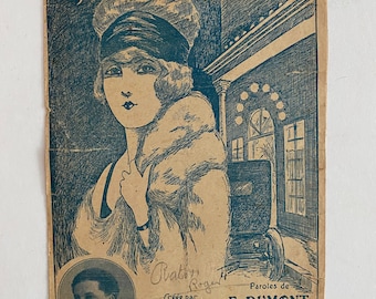 Antique French Sheet Music VIENS VALSER, Paris, 1923