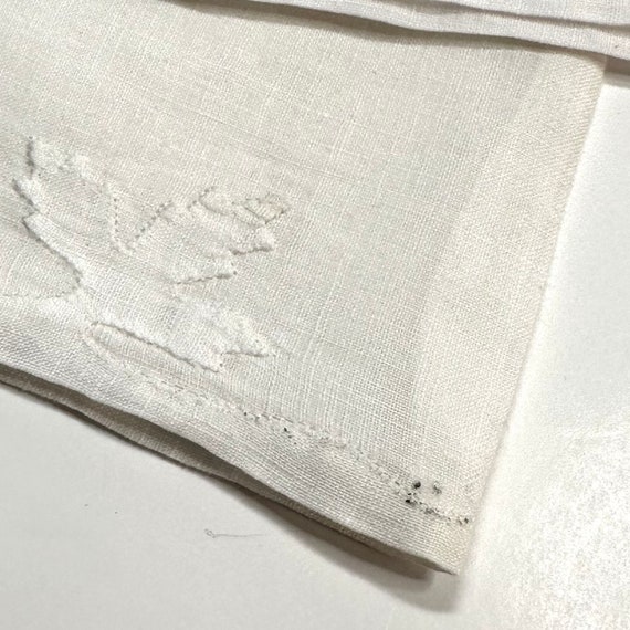 Pair of Antique Linen Appliqué Handkerchief, Paris - image 5