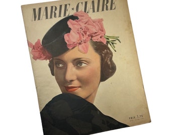 Vintage Marie Claire Magazine from May 1938, French Life & Fashion