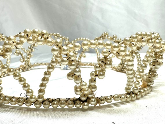 Antique Vintage Headdress, bridal head ornament C… - image 4