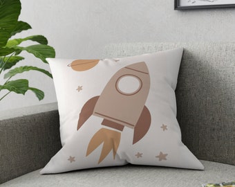 Pillow | Rocket & Stars | Boho | Kids Room | Decoration | Space | Baby Shower Gifts