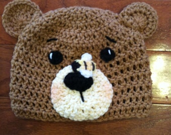 Bear with Bumble Bee Crochet Beanie Skullcap Hat-cute photo prop