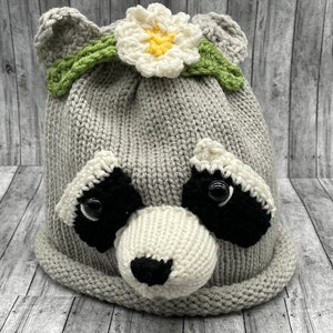 Raccoon beanie boho raccoon beanie