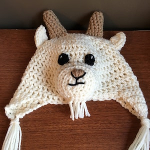 Goat earflap beanie goat beanie crochet goat beanie goat earflap hat goat hat goat costume