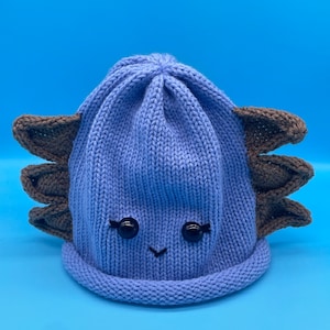 Blue Axolotl beanie axolotl hat salamander beanie