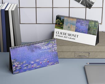 Calendrier de bureau Claude Monet | 12 mois jusqu'en 2027