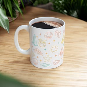Kubek „Życie jest lepsze na plaży” | Ceramiczny kubek do kawy, Letnie muszle zdjęcie 8