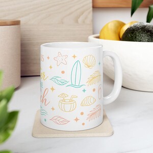 Kubek „Życie jest lepsze na plaży” | Ceramiczny kubek do kawy, Letnie muszle zdjęcie 7