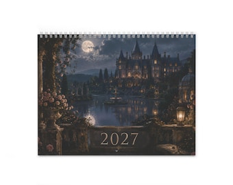 Moonlit Castle wall calendar | 2027 scenic fantasy calendar
