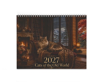Cats of the Old World Wall Calendar | 2027 Cat Art Monthly Calendar