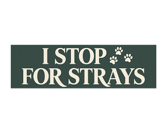 I Stop for Strays Car Magnet | Paw Print Rescue Vehicle Sticker