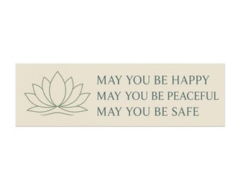 Lotus with Mindfulness Mantra Car Magnet | May You Be Happy Peaceful Safe