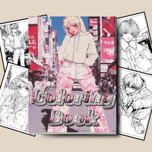 Anime Coloring Book Digital Download | 50 Coloring Pages | Anime Coloring Pages