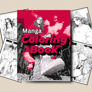 Anime Coloring Book Digital Download | 50 Coloring Pages | Anime Coloring Pages
