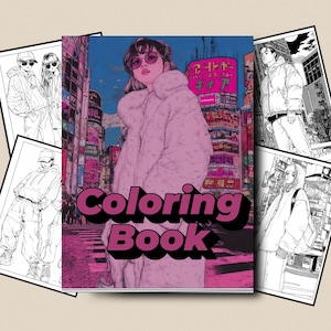 Anime Coloring Book Digital Download | 50 Coloring Pages | Anime Coloring Pages