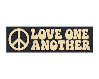 Peace Sign Love One Another Car Magnet | Retro Hippie Decal