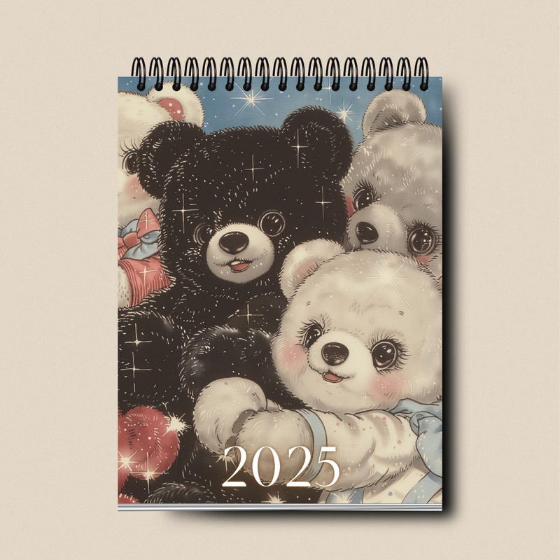 2025 Teddy Bear Wall Calendar Etsy