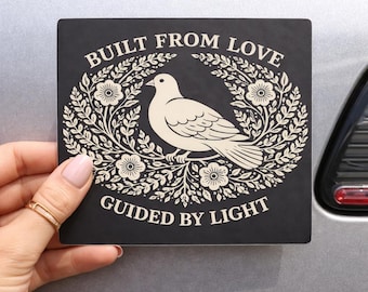 Dove Car Magnet: 'Guided by Light' Christian Bumper Decor