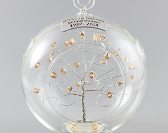 memorial ornament in loving memory personalized gift silver tree w swarovski crystal elements infant spouse grandparent loved one sympathy - Christmas Decorations In Memory Of A Loved One memorial ornament in loving memory personalized gift silver tree w swarovski crystal elements infant spouse grandparent loved one sympathy - Christmas Decorations In Memory Of A Loved One