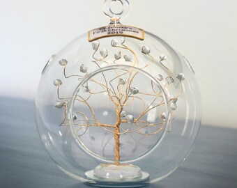 Crystal Crystal Elements Heart Engraved Angel Ornament