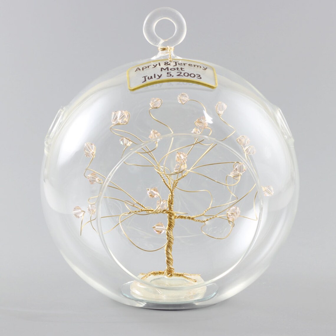 Personalized Wedding Gift Ornament Keepsake Swarovski Crystal Etsy