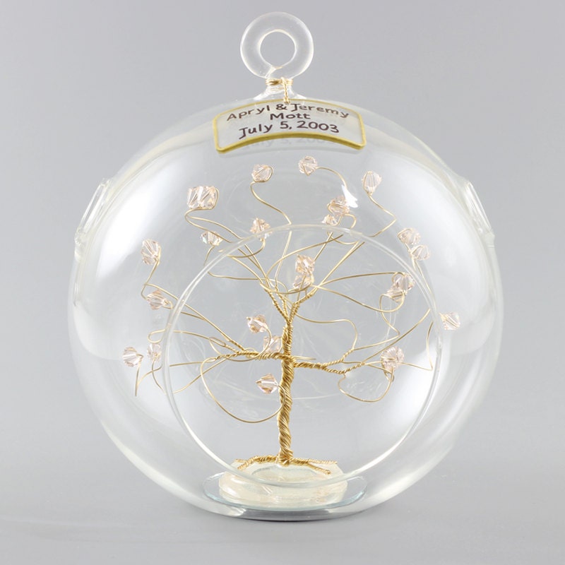 Personalized Wedding Gift Ornament Keepsake Swarovski Crystal Etsy