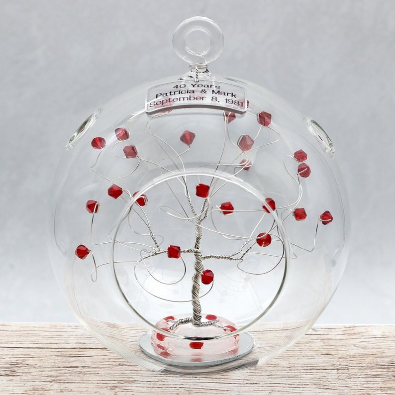 40th-anniversary gift for wife #3: Personalized ruby ornament